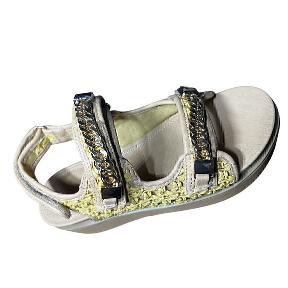 ASOS Tiger chunky Luxury Chain-Embellished Woven Platform in natural weave, size - Picture 4 of 8